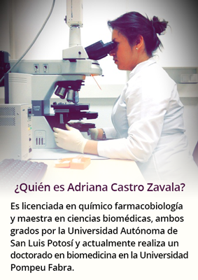 Adriana Castro en el laboratorio