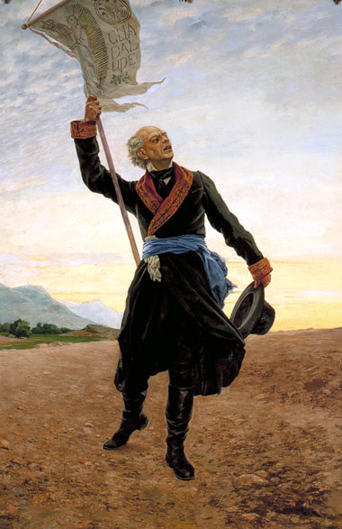 1 Miguel Hidalgo con estandarte